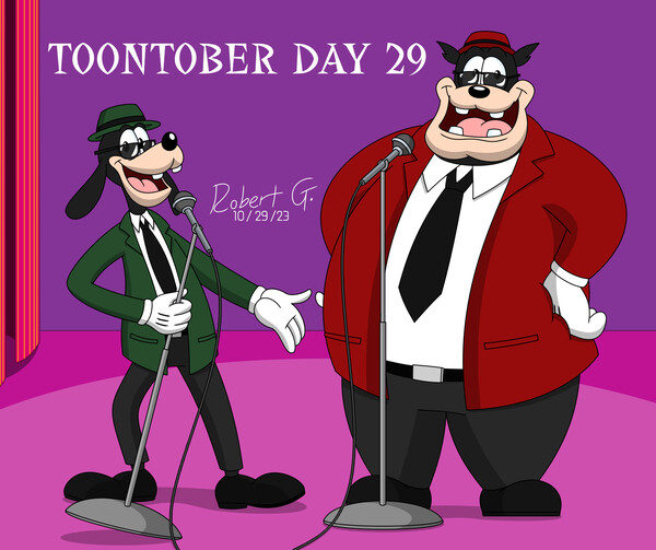 Toontober 2021: Day 3 (Black and White) by RobertGDraws -- Fur