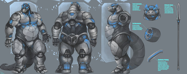 Silver Chariot Requiem - hybrid rexouium & protogen. by PainPavel -- Fur  Affinity [dot] net