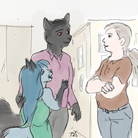 Asking for her hand.