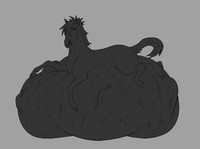 Horse's big gut