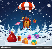 Mama Tattletail From Tattletail Wearing a Christmas Parachut