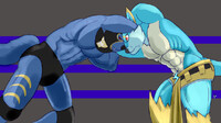 A wrestling match between brothers