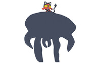 Litten from Pokemon Swallowed Jean Jacket from Nope Movie