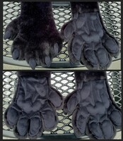 Black paws with minky