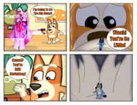 This episode of bluey is called “dad I shrunk my sister”