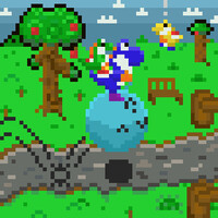 A Yoshi and a Hopurr