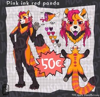 ADOPTABLE! Pink ink rdd panda