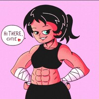 Muscular woman strong