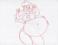 wendy wolf wobble belly right sketch ink