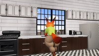 Nick Wilde washing the dishes