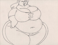 pudgy bulky fat wendy wolf sketch ink