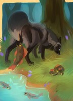 -Catching fishes with mah tail - NOT MY ART