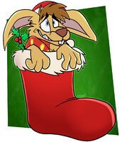 David Bunny Inside a Stocking by FatalSyndrome