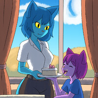 Violet And Kyan Enjoying Cake