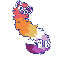 Lesbian Long Furby Sticker Design