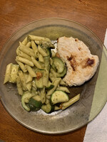 Chicken Cutlet with Pasta Primavera
