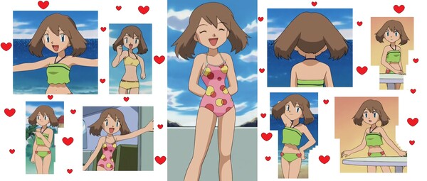 Anime screencaps of May s swimsuits by Toonfoxhero151 Fur