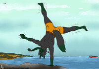Beach handstand