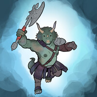 Triceratops Warrior (Flat color)