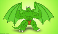 Green Dragon With Big Muscles