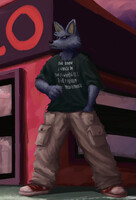 t shirt and cargos dude