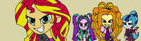 Sunset Shimmer with the Dazzlings