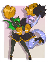 Poison Bat and Lavender Tiger Cheerleaders