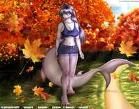 Commision "Shark girl in a fall landscape"