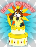 3/3/24 (BDay art gift): Pop goes the catbear!