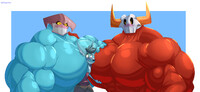 Getting pec squished by Axis and Piesac!~