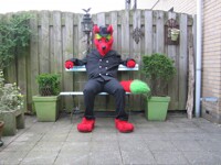 mafia pyre sitting on bench