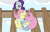 Fluttershy and Rarity doronko time 3