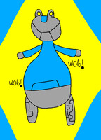 Fat and wobbly robot frog