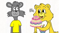 Birthday Bear Says Happy Birthday To Dustin The Gray Bear