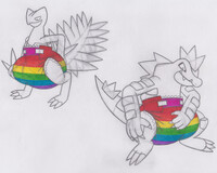 Sceptile & Feraligatr in Edible Rainbow Pamps (2019)