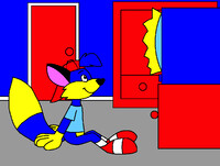 Alex the Fox Watching a Television