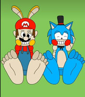 Toy Sonic And Toy Mario Show You Their Feet