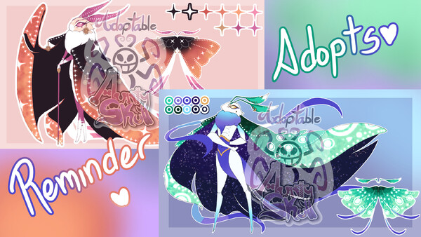 ADOPTABLES - MOTH REMINDER 🏳️‍🌈 by LaTiaSkull07 -- Fur Affinity [dot] net