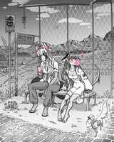 Xolo and lei yong at the bus stop