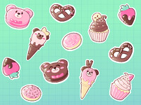Bear Dessert Stickers!
