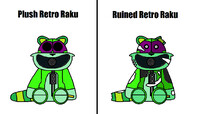 Retro Raku Plushie Versions