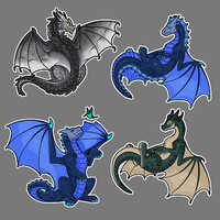 A bunch of dragons [Sticker Commissions]