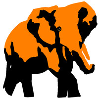 Art-Orange Elephant