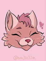 pink furry art headshot