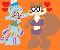 Squidward And Sandy About To Smooch^0^