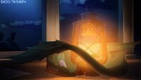 Dragon sleeping on a table[COMMISSION]