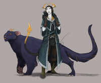 Nika and Mouse - Pathfinder Tiefling Summoner