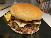 Spicy ranch bacon pork burger