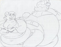 patrina and linda big bear butt rub sketch