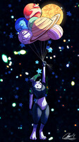 PROTOGEN IN SPACE HOLDING PLANET BALLOONS, YES!!!
